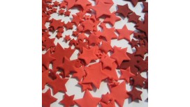 Raudonos atspalvių skirtingo dydžio žvaigždės