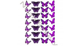 Valgomo popieriaus dekoracija Violetinių atspalvių Drugeliai