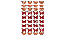 Valgomo popieriaus Dekoracijos keksiukams Raudoni drugeliai
