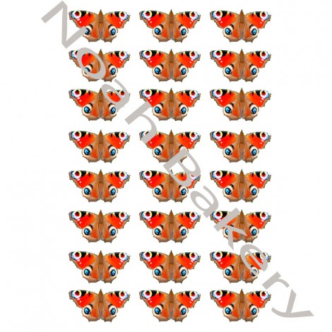 Raudonų atspalvių drugeliai 24 vnt