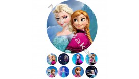 Princesės iš animacinio filmo Frozen valgomo popieriaus Dekoracijos tortui ir keksiukams